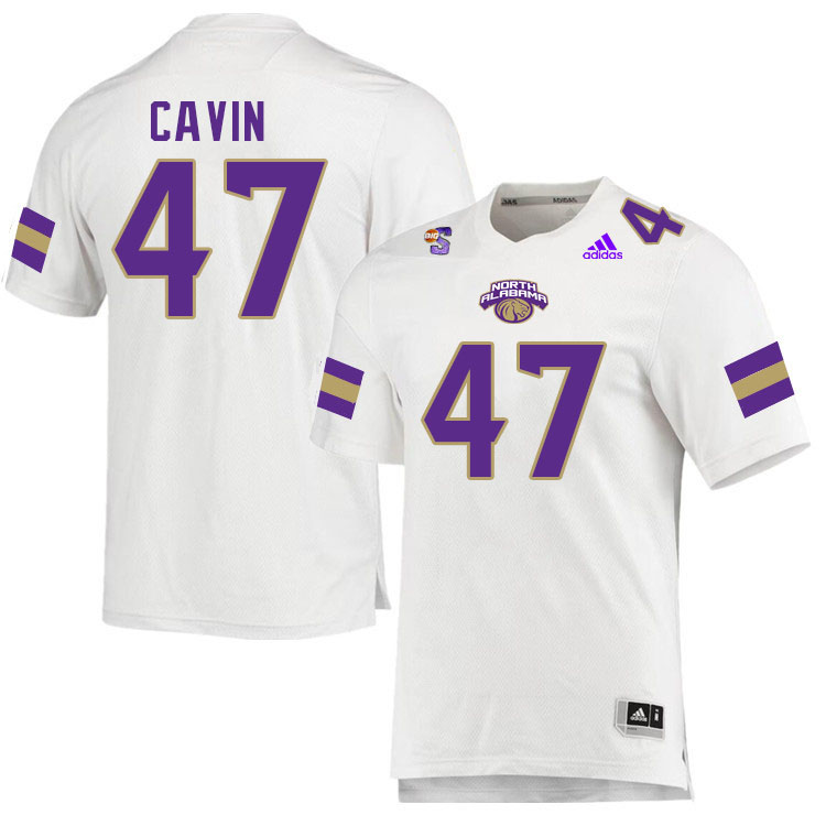 Men-Youth #47 Cole Cavin North Alabama Lions 2023 College Football Jerseys Stitched-White